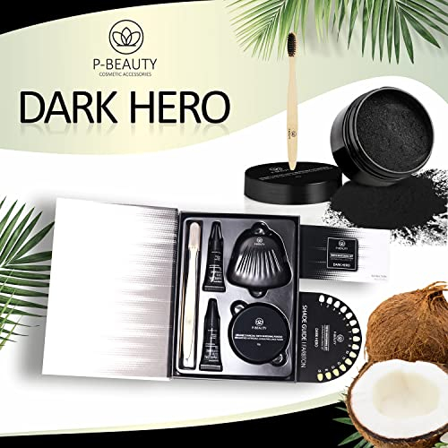P-Beauty Cosmetic Accessories | Hochwertiges Zahnaufhellung Set weißere Zähne dank Aktivkohle Technologie - für Zuhause und unterwegs | Bio | Teeth Whitening Bleichsystem