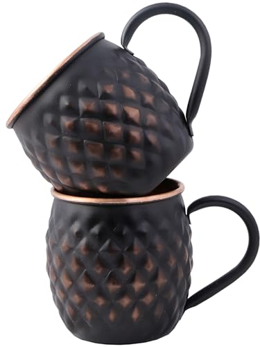 Staglife Moscow Mule Tassen aus reinem Kupfer, für Trinkwasser, Geschenke für Sie zum Jahrestag, echte Kupferbecher für Moskauer Pantoletten, handgefertigt, ungefüttert, solide, 473 ml, 2 Stück