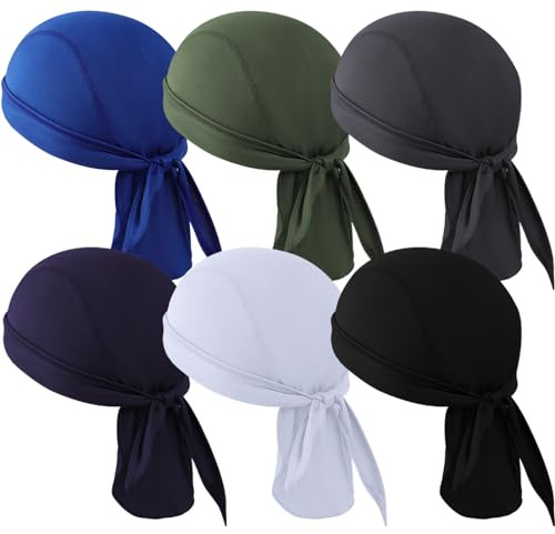 6 piezas de forro de casco para la cabeza que absorbe el sudor, gorra de cráneo, transpirable, rocío para hacer trapos, gorra de ciclismo ajustable para actividades al aire libre, Set-1, Talla única