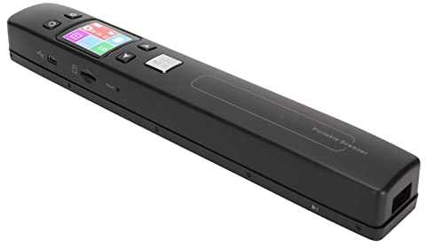 ciciglow Dokumentenscanner, 300 600 1050 DPI Tragbarer Handscanner Monochromatischer Farbmod-Belegscanner für Dokumente Fotos Zeitschriften(Schwarz)