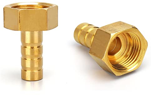 Female Thread Barb Hose Fitting-Connector 2PCS 8mm to 1/2 Inch BSP Brass Hose Barbed Joint Adapter Coupler Female Thread Pipe Adapter for Fuel Air Gas Water Oil