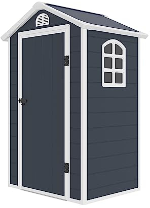 Gardiun Casetta in resina da giardino New Mara - 1,34 m² 134 x 104 x 204 cm con finestra laterale e 1 porta da 75 x 173 cm grigio antracite