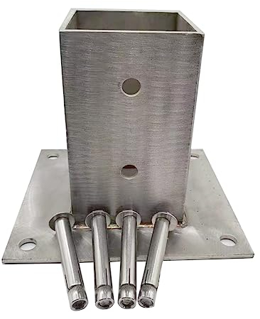 Supporto per palo, Base per Pali Kit Di Basi Per Pergole, Portico Ponte Cassetta Postale Ringhiera Da Giardino Cemento Quadrato Metallo Ancoraggio, Supporto Per Pali In Acciaio Inox ( Size : 40x40 mm