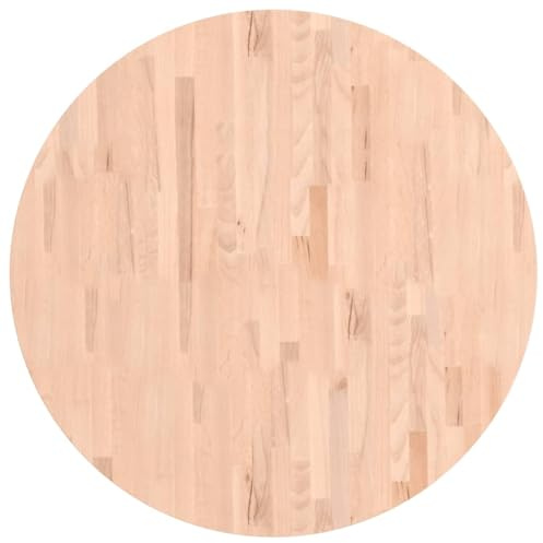 vidaXL Tischplatte, Holzplatte Holztischplatte Rund, Ersatzplatte Platte für Beistelltisch Bartisch, Massivholztischplatte Esstischplatte, Ø90x4 cm Massivholz Buche