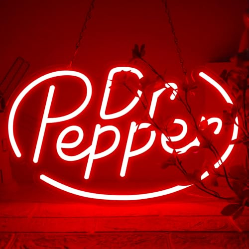 AHlove Neon Signs for Wall Decor，Neon Lights for Bedroom Led Business Signs Suitable for Drinks Shop、Man Cave、Christmas Gifts，16 * 10Inch(red)