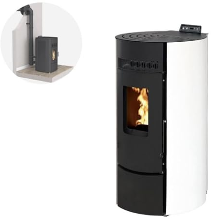 INTERSTOVES - Pack INTERSTOVES Poêle à granules LEANDRO 9 Etanche + Kit Conduit Ventouse (sortie façade) - Blanc