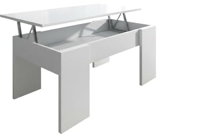 SHIITO Modelo VINCCI Mesa de Centro Elevable Acabado en Blanco