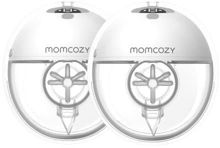 Momcozy M5 Milchpumpe Elektrisch, Tragbar Freihändig Doppelmilchpumpe Für Den Babymund, Doppelt Abgedichteter Flansch Mit 3 Modi und 9 Stufen, 24 mm (2, Grau)