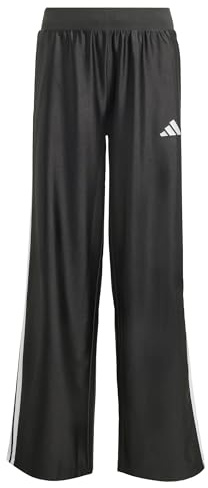 adidas Girl's Seasonals Glam Wide Leg Pants, Black/Silver met., 13-14 Years