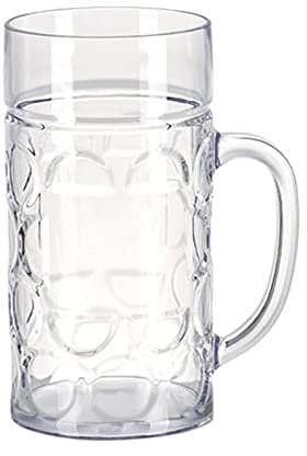 Boccale da birra con manico, infrangibili, bicchieri da acqua infrangibili, per interni ed esterni, lavabili in lavastoviglie