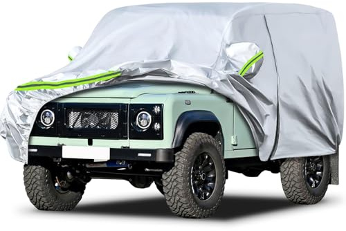Copertura impermeabile per auto adatta per Land Rover Defender 90 1990-2016, copertura completa per auto, telo di copertura per auto, protezione per tutto il tempo all'aperto per pioggia, sole