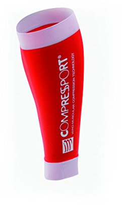 Compressport Calf R2 Manchon de Compression Mixte, Rouge, FR : S (Taille Fabricant : T1)