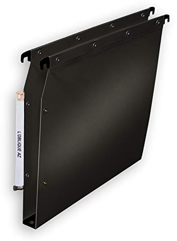 Elba Ultimate PP Lot de 10 Dossiers Suspendus en Polypro Opaque pour Armoire Fond 30mm Noir