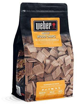 Weber Copaux de fumage en bois de Hêtre (paquet de 700g) - arôme subtil et sucré, idéal pour le fromage, les légumes, le poisson, la volaille et le porc, produit de l'UE, bois certifié FSC (17621)