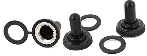 sourcing map 3 Stk 11mm Innengewinde Kippschalter Boot Rubber Abdeckkappe Schutz Schwarz de