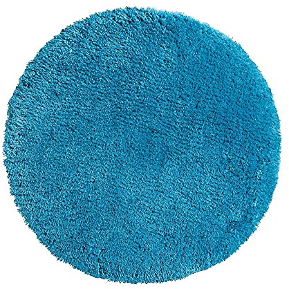 PANA® Runde Badematte Hochflor (Ø 90 cm) • Badteppich rund aus weichen Mikrofasern • Saugstark & waschbar • Runder Duschvorleger, Badvorleger, Badezimmerteppich rund • Farbe: Petrol