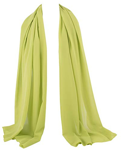 ZAKIRA Scialle in Raso e Chiffon Trasparente da Donna (Verdognolo)