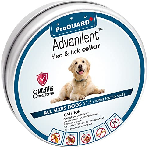 Advanllent Flea and Tick Collar for Dogs, 8 Month Flea and Tick Prevention for Dogs, 27 inch Adjustable