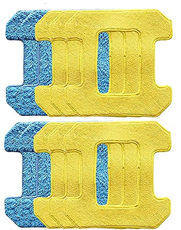 yunnie 10 StüCk Reiben Kissen für Hobot 298 Fenster Reinigung Roboter ZubehöR Lappen Mikrofaser Material Nass + Trocken, Gelb/Blau