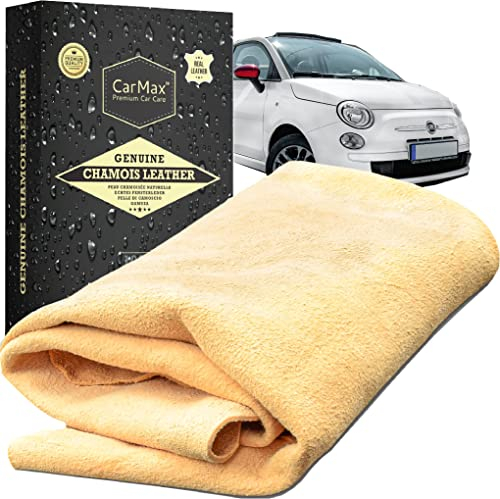 CarMax - Gamuza Coche Secado Medium, Gamuza Piel Natural Coche, Toalla Secado Coche, Balletas Profesionales y Aficionados, ecologico,