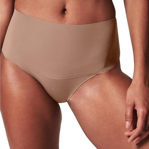 Spanx Thong, Bragas para Mujer, Marrón (Cafe Au Lait), L