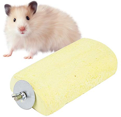 Yosoo Health Gear écureuil Hamster Plate-Forme Debout Perroquet Pierre à Aiguiser Oiseau Dents de Calcium Bouche Molaire Jouet à Mâcher Perche Support de Saut pour Perruches