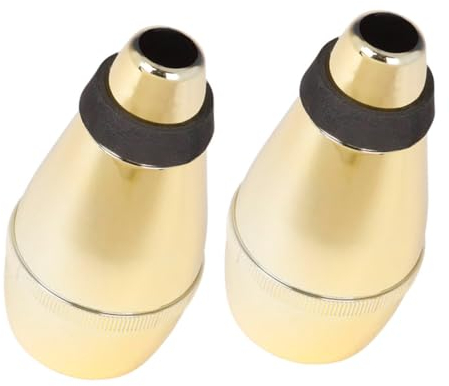 ifundom 2 Stück Trompetendämpfer Aus Abs Mit Geschlossenem Design Gerader Übungsdämpfer in Gold Schalldämpfendes Trompetenzubehör Für Leises Üben Zu Hause Und Bühnenvorbereitung