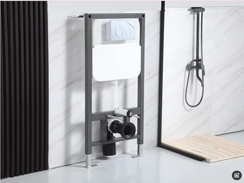 WUDLEP Wand Hänge WC Abgang Wand, 3 in 1 Set für WC mit Schnellverstellung und Höhensicherung, tiefenverstellbar, Zu- und Ablaufgarnitur, fixierte Objektanschlüsse