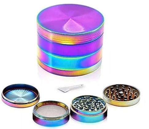 Novaease Rainbow Grinder 4 Part 40mm Herb Grinder, Grinder Zinc Alloy Metal Grinders