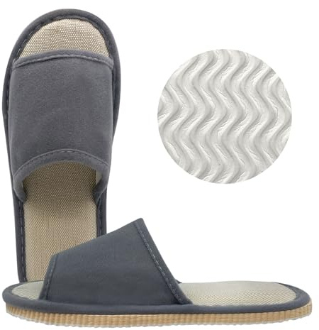 Zapatillas Hotel Para Hombres y Mujeres, eiHotel Portátil Pantuflas Invitados Dormitorio Blando Puede Reutilizar Zapatillas Interiores Antideslizantes, con Suelas de 12 mm de Espesor para Que Los Hués