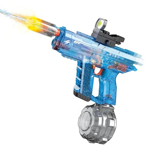 UROINT Pistola De Agua EléCtrica para NiñOs, Potente Pistola De Agua con Un Alcance De hasta 10 M, Electric Water Gun con Luz Led, Juguete Regalos para Adultos NiñAs (Pistola Azul)