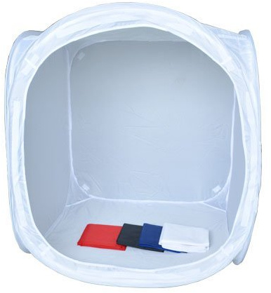 Bestshoot 24 Portable Photo Studio Shooting Tent Light Box Cube Diffusion Softbox Tent with 4 Colors Backdrops (Red Dark Blue Black White) for Table Top Indoor Outdoor Photography