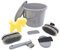 Pfiff 102361 Putzset, verschließbarer Putzeimer gefüllt, Putzbox Pferdepflege, Grau