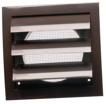Ø 100mm Rejilla para Ventilación - Rejilla de Ventilación con Protección contra Insectos y Persianas Automáticas - Plástico ABS Marrón