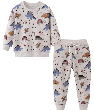 SERENYOU Kids Tracksuit Boys Sweatshirt Joggers Suit Girls Jumper Jogging Pants Set Unisex Activewear Set 2-3 Years Style 9