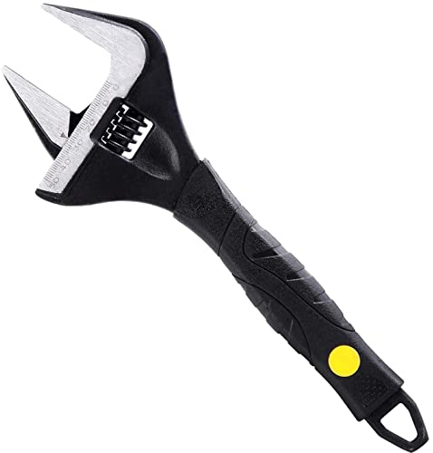 Sharp-tec 10 inch Adjustable Spanner, 50mm Wide Jaw Opening Adjustable Wrench, 250mm Plumbing Tools Set for Plumbers