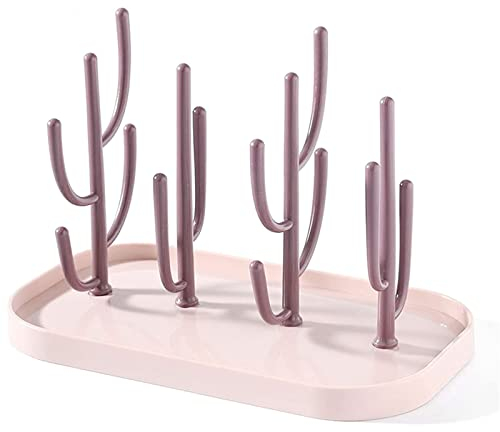 LiRiQi Trockenständer Babyflaschen, Abtropfgestell für Babyflaschen, Trockenständer für Flaschen und Flaschenzubehör, Flaschenständer für Flaschen Saugern Bechern und Zubehör, BPA-frei (Rosa)