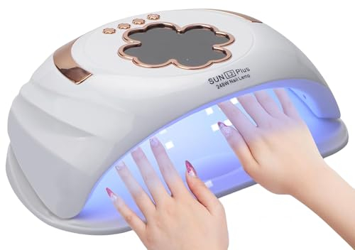 UV LED Nagellampe für Doppelhände, Professioneller UV Licht Nageltrockner für Nägel, UV LED Lampen für Gelnägel -Aushärtung Gel Nagellack Lampe für Fingernagel & Zehennagel mit 4 Timer (1)