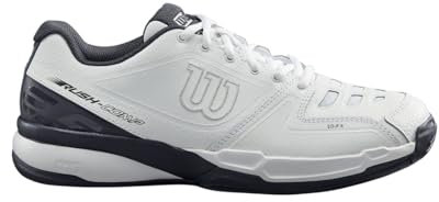 Wilson Unisex Rush Comp LTR Tennis Shoe, White/White/Ebony, 45 1/3 EU