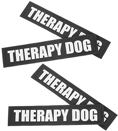 VILLFUL Reflektierende Hundegeschirr Aufkleber für Diensthunde – 2 Paar Abnehmbare Weste Patches aus PU Material Langlebig und Sicher für Haustiergeschirre Geeignet