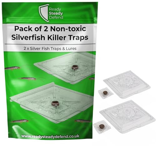 Silverfish Traps - Pack of 2 | Silverfish Killer Bug Catcher | Highly Effective Silverfish Trap Solution for Safe, Mess-Free Removal | Insect Catcher and Silver fish Repellent for Home