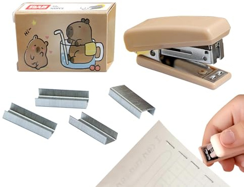 Child-Friendly Capybara Stapler, Portable Handheld Stapler for Work and School, Cute Capybara Design Stapler for Desktop, Fun and Functional Stapler for Office, Kids, and Classroom