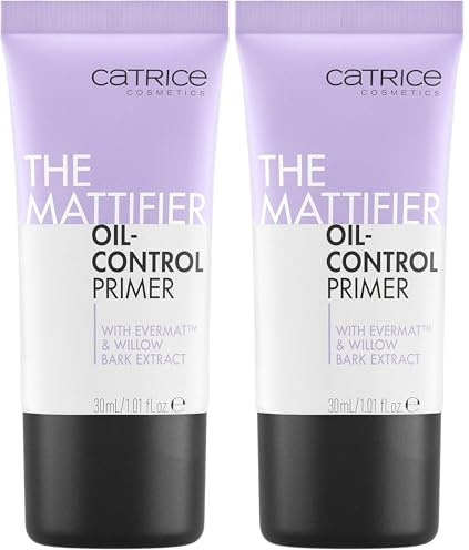 Catrice The Mattifier Oil-Control Primer, transparente, de larga duración, nutritiva, refinadora de poros, mate, vegana, sin aceite, impermeable, sin perfume, 1 unidad (30 ml) (Paquete de 2)