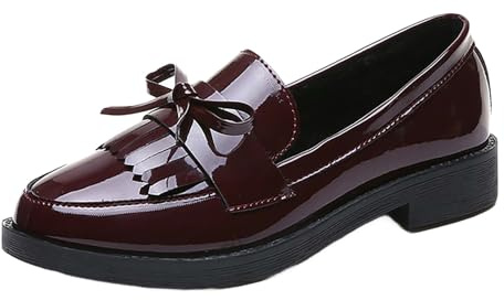 Lätta sommarskor damer läder loafer breda fötter fritidsskor rosett läderskor breda fötter mockasiner snygga och vackra slip-skor Chunky Heel Enstaka skor avslappnade damskor