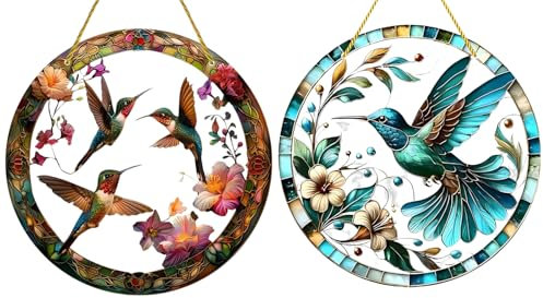 2 Pack Garden Fence Decorations, Bird Ornaments for Outdoor and Indoor Use, Weather-Resistant Hanging Garden Decor for Fence, Patio, Yard, or Living Room