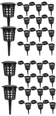 BESPORTBLE 2 Ensembles Panier D'engrais Pot D'engrais Engrais Pour Corbeille De Fleurs Paniers D'engrais De Jardin Support De Nourriture Pour Plantes Récipient Nursery Noir 50 Pièces * 2