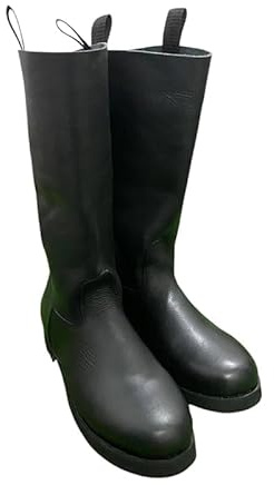 ebas WWII German Jack Boots – Leather Reproduction with Hobnails & Heel Plate – Military Reenactment Footwear for LARP, Cosplay & Historical Costume (US-10)