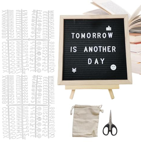 Tablero de Letras,Tablero de Mensajes | Marco De Madera 25X25 Cm Panel De Fieltro Para Eventos Bodas Cumpleaños Navidad Cafetería Restaurante Escuela