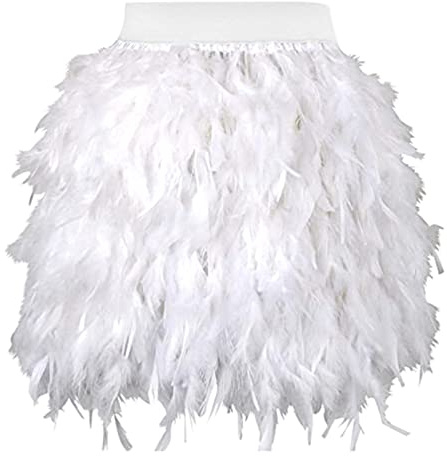 Genérico Falda de Plumas, Disfraz de Pavo Real para Mujer, Disfraz de Escenario, Vestido de Baile, Carnaval, Minifalda para Cosplay, Disfraz de Carnaval gótico Pavo