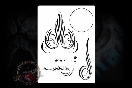 Herterich Products Plantillas de aerógrafo Pinstriping | Plantilla de tatuaje y graffiti | Reutilizable y resistente a los disolventes | Mylar 0,1 – 0,2 cm | Para aerógrafos, aerosoles y tinta